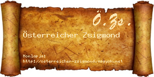 Österreicher Zsigmond névjegykártya